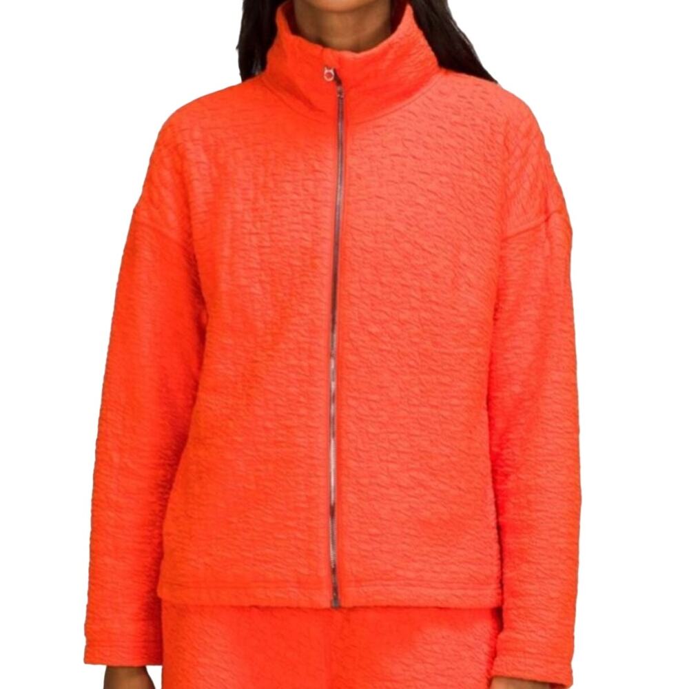 Lululemon Rippled Full Zip Jacket Autumn Red size 6 euc